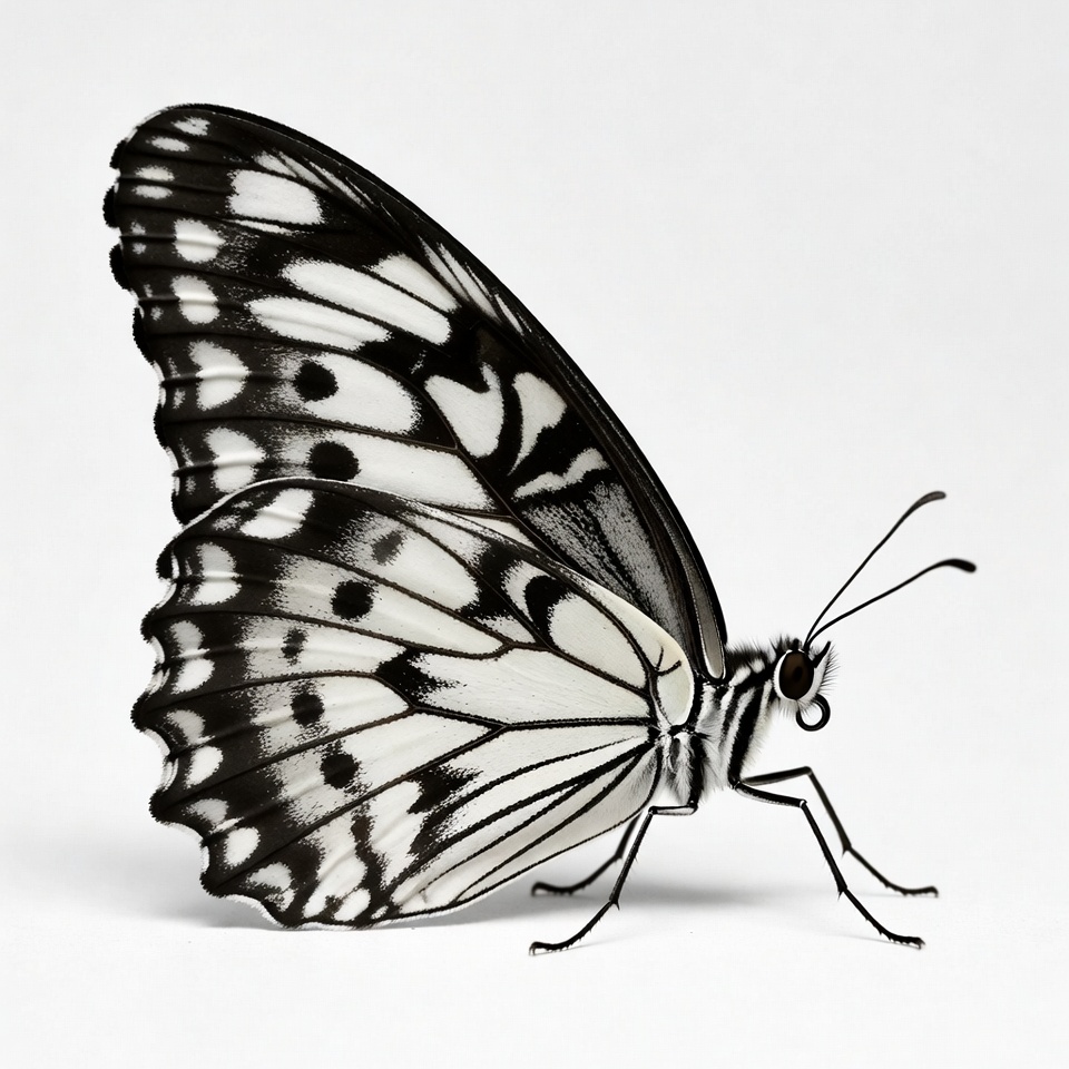 White butterfly with black spots White butterfly with black spots
