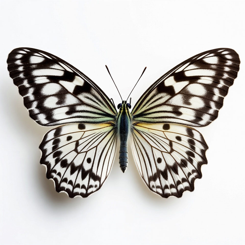 White Butterfly with Black Spots White Butterfly with Black Spots