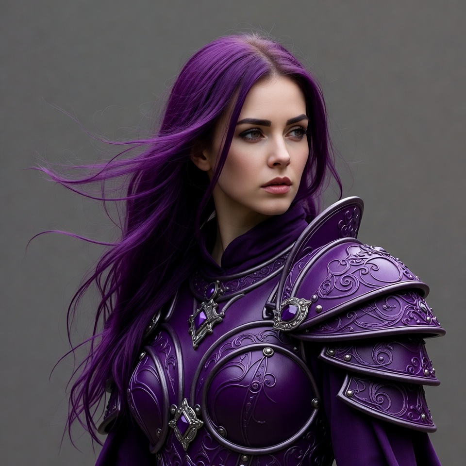 Woman in Purple Fantasy Armor Woman in Purple Fantasy Armor
