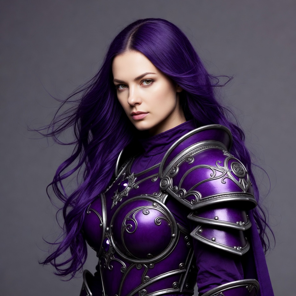Woman in Purple Fantasy Armor Woman in Purple Fantasy Armor