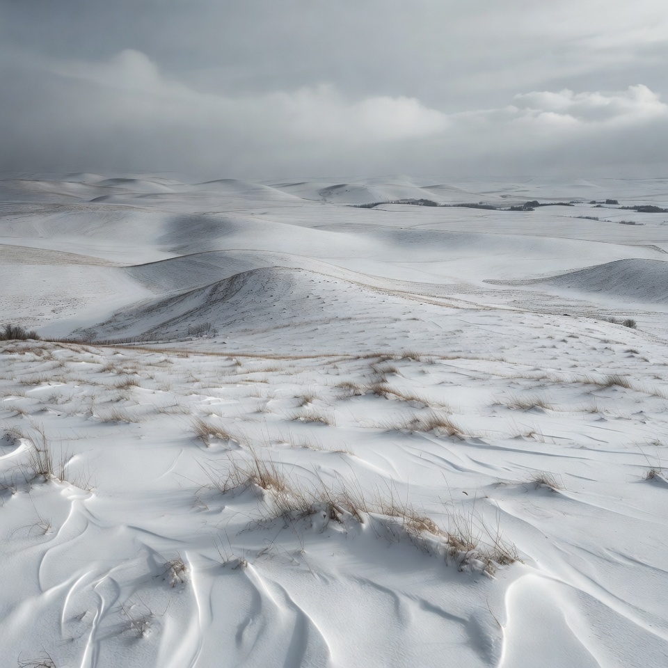 Snowy Sand Dunes Landscape Snowy Sand Dunes Landscape