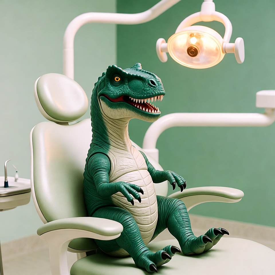 Toy T-Rex in Dentist Chair Toy T-Rex in Dentist Chair