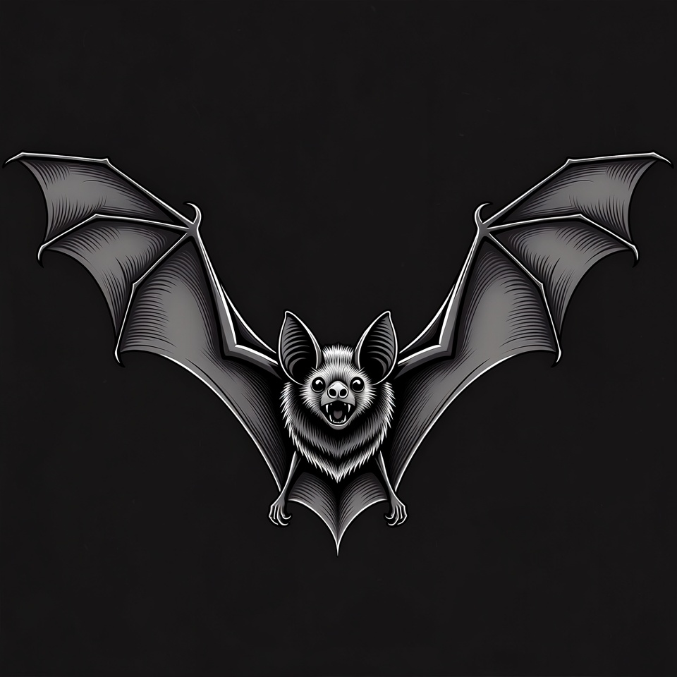 Flying Bat Illustration Flying Bat Illustration