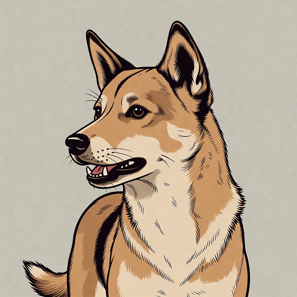 Brown Norwegian Elkhound Illustration Brown Norwegian Elkhound Illustration