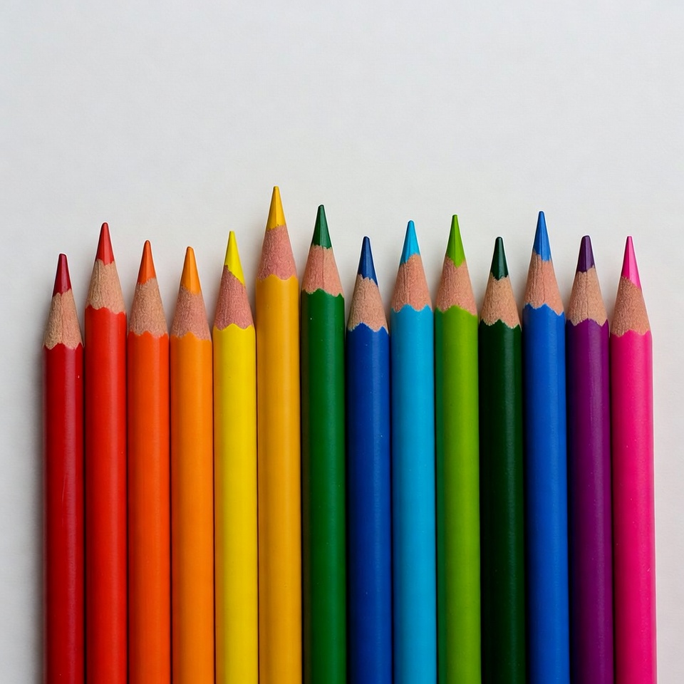 Colorful Crayons Arranged in Rainbow Colorful Crayons Arranged in Rainbow
