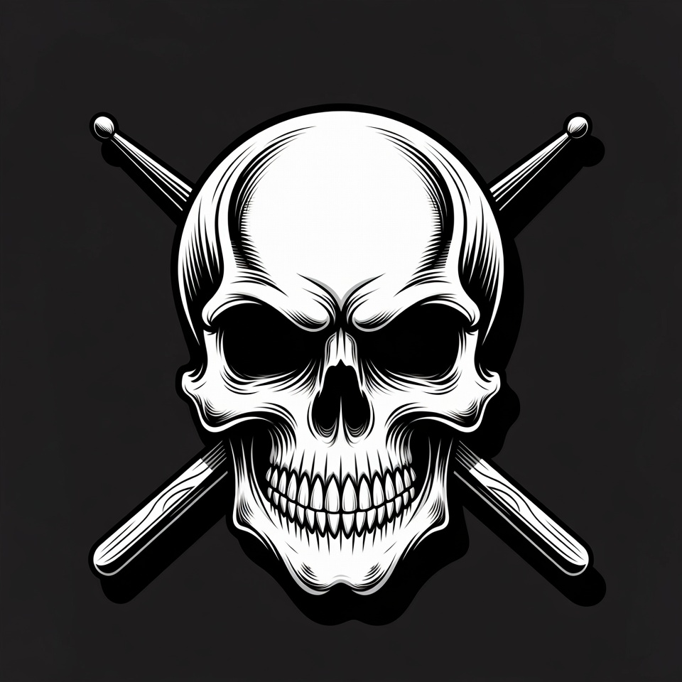 Skull with Crossed Drumsticks Skull with Crossed Drumsticks