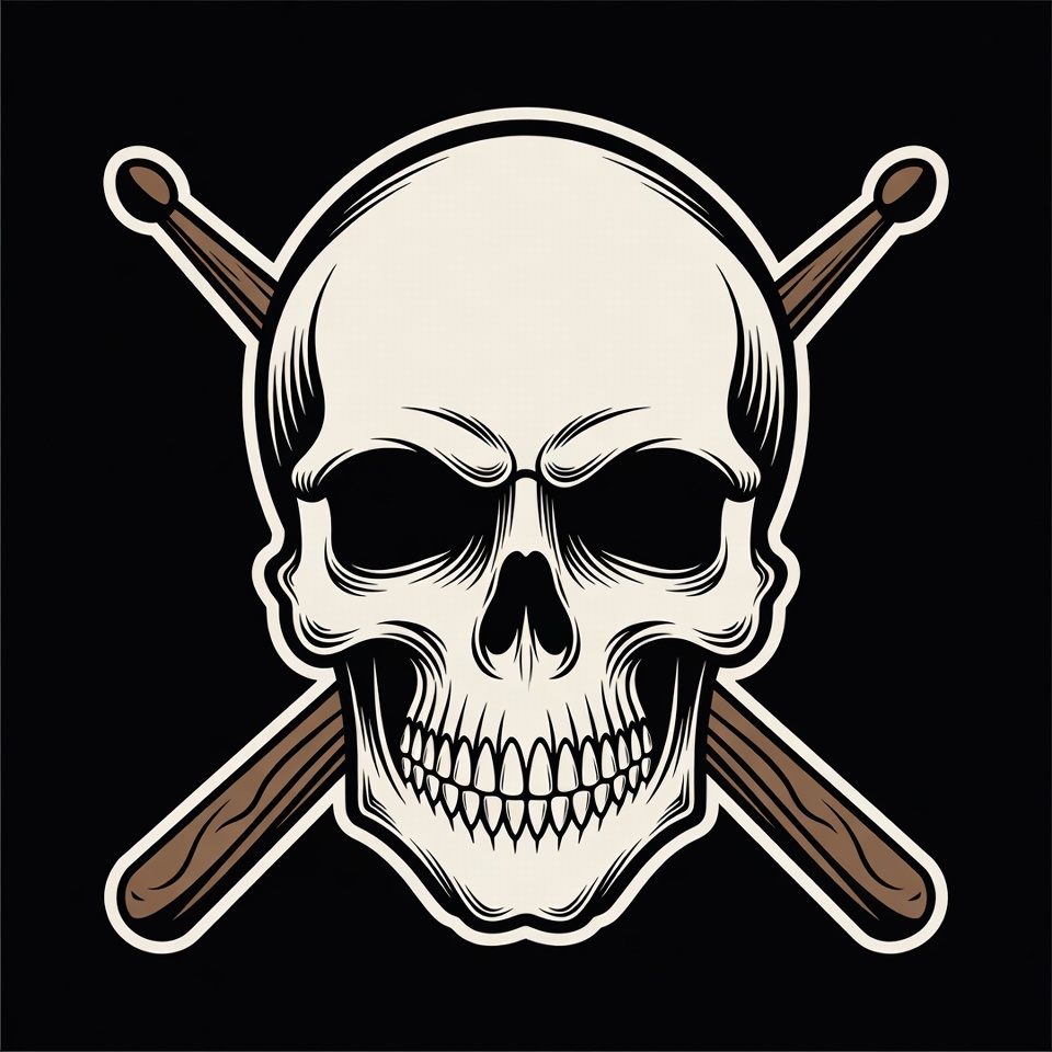 Skull with Crossed Drumsticks Skull with Crossed Drumsticks