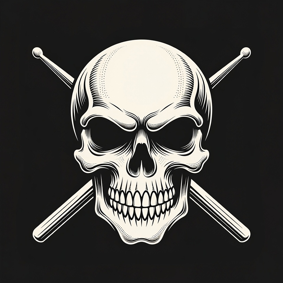 Skull with Crossed Drumsticks Skull with Crossed Drumsticks