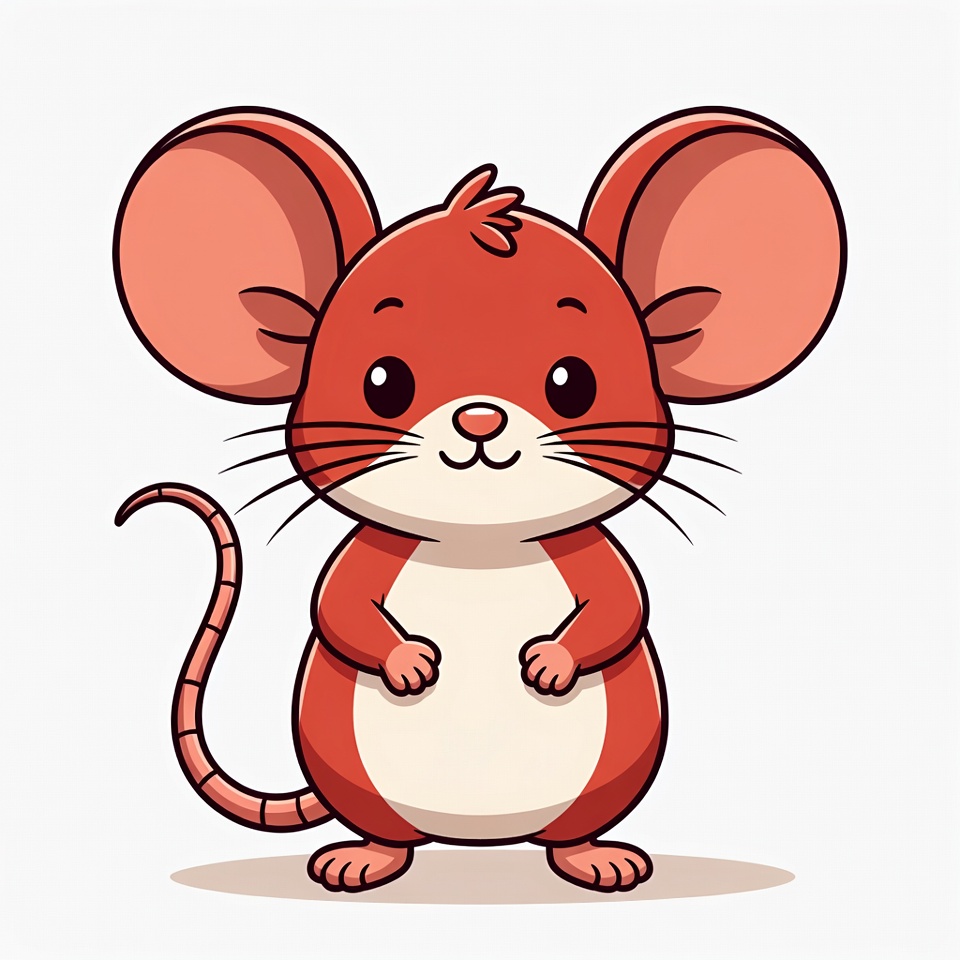 Cute red cartoon mouse Cute red cartoon mouse