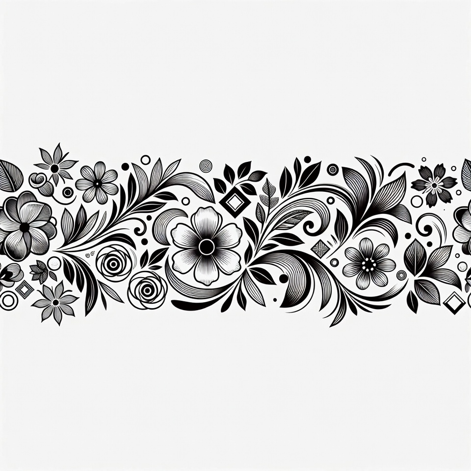 Black Floral Border Design Black Floral Border Design