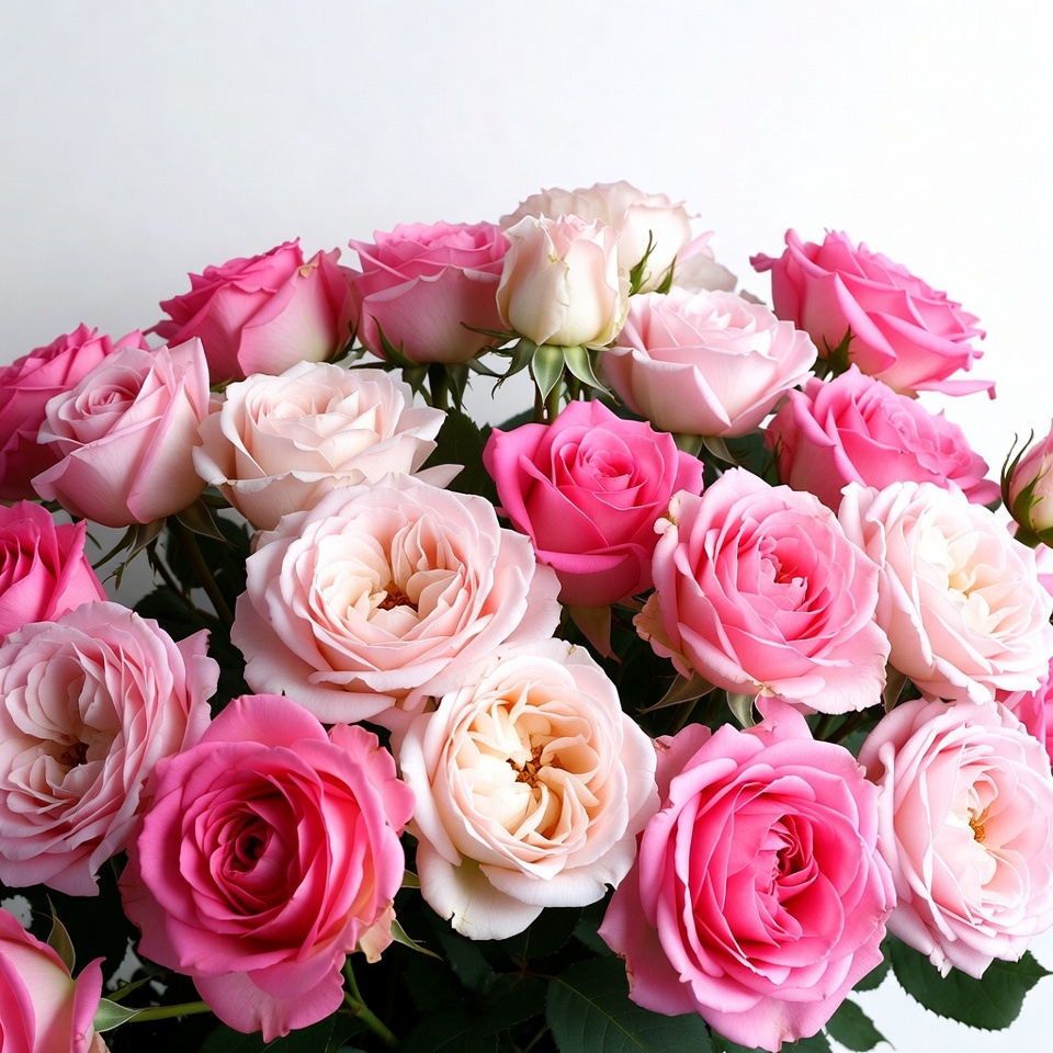 Pink and White Roses Bouquet Pink and White Roses Bouquet