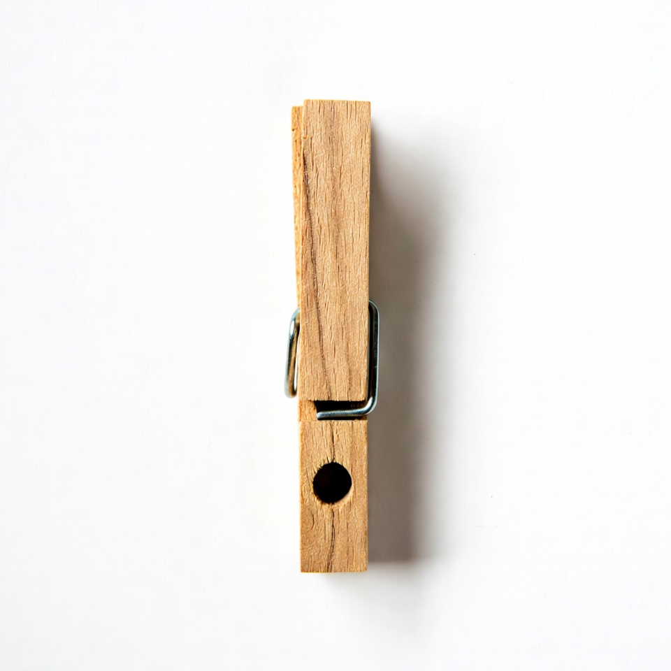 Wooden Clothespin on White Background Wooden Clothespin on White Background