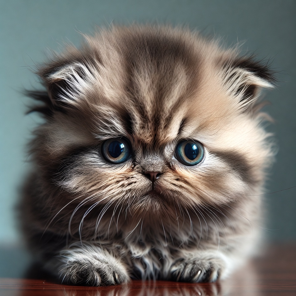 Fluffy Persian Kitten with Blue Eyes Fluffy Persian Kitten with Blue Eyes
