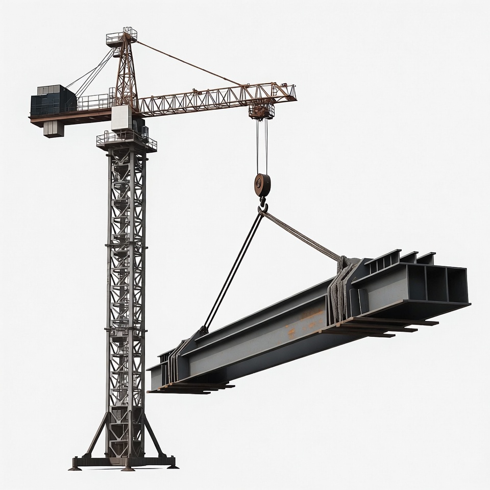 Tower Crane Lifting Steel Beam Tower Crane Lifting Steel Beam
