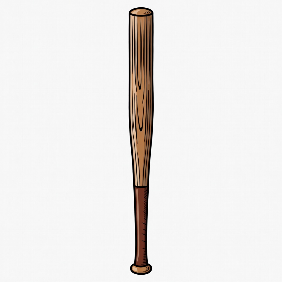 Wooden Baseball Bat Illustration Wooden Baseball Bat Illustration