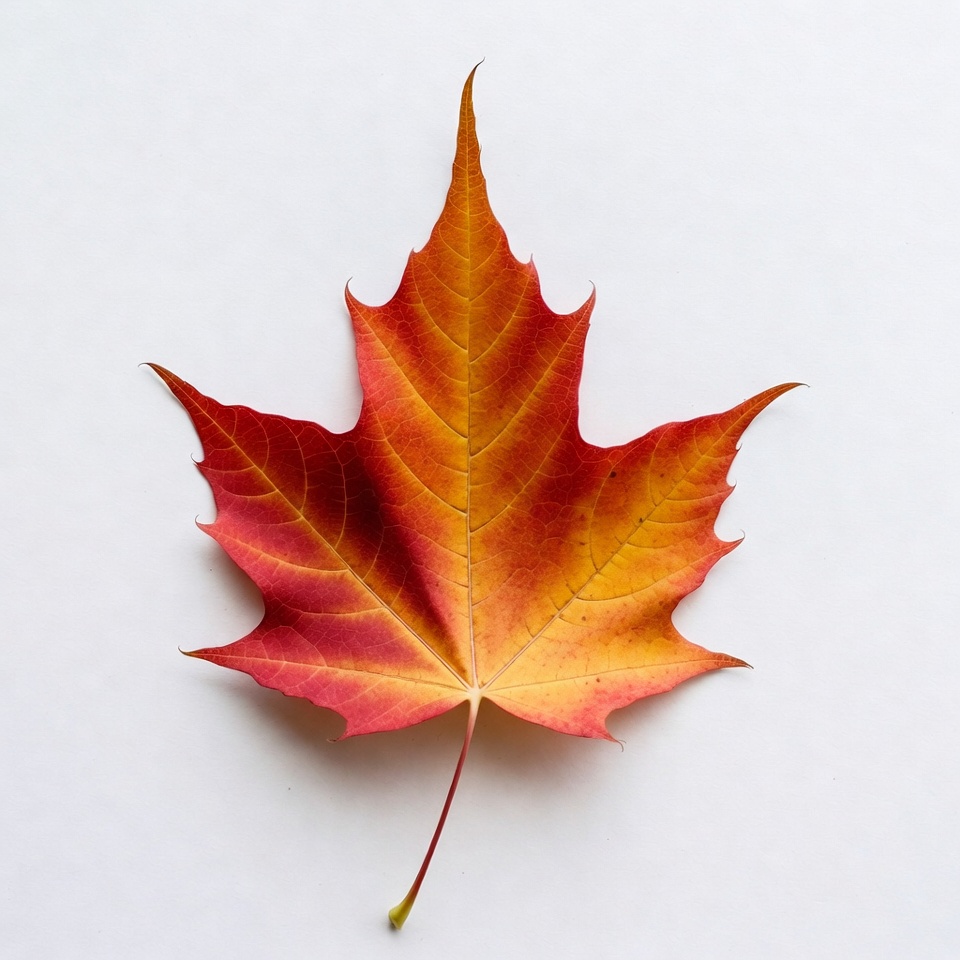 Red Maple Leaf on White Red Maple Leaf on White