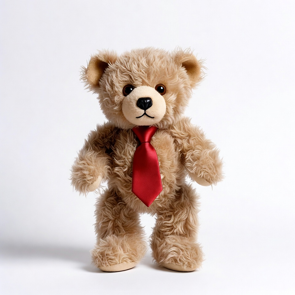 Teddy bear wearing red tie Teddy bear wearing red tie