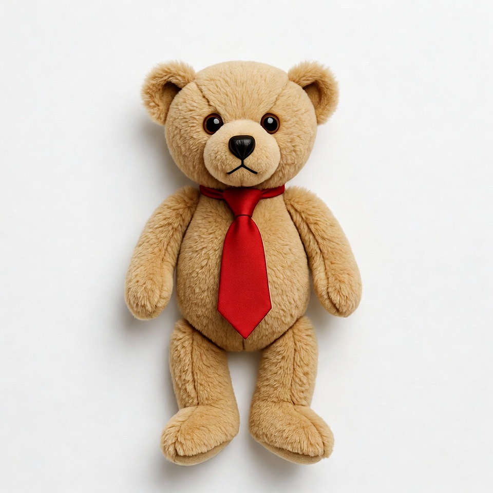 Teddy bear wearing red tie Teddy bear wearing red tie