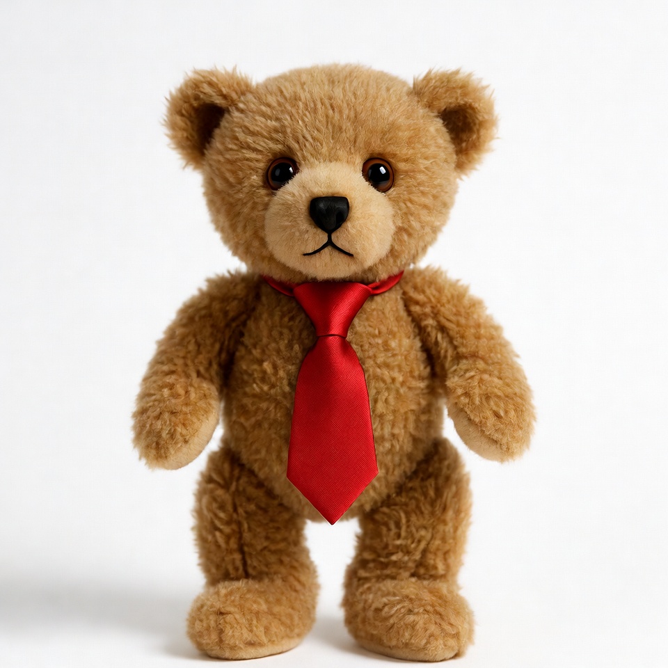 Teddy bear wearing red tie Teddy bear wearing red tie
