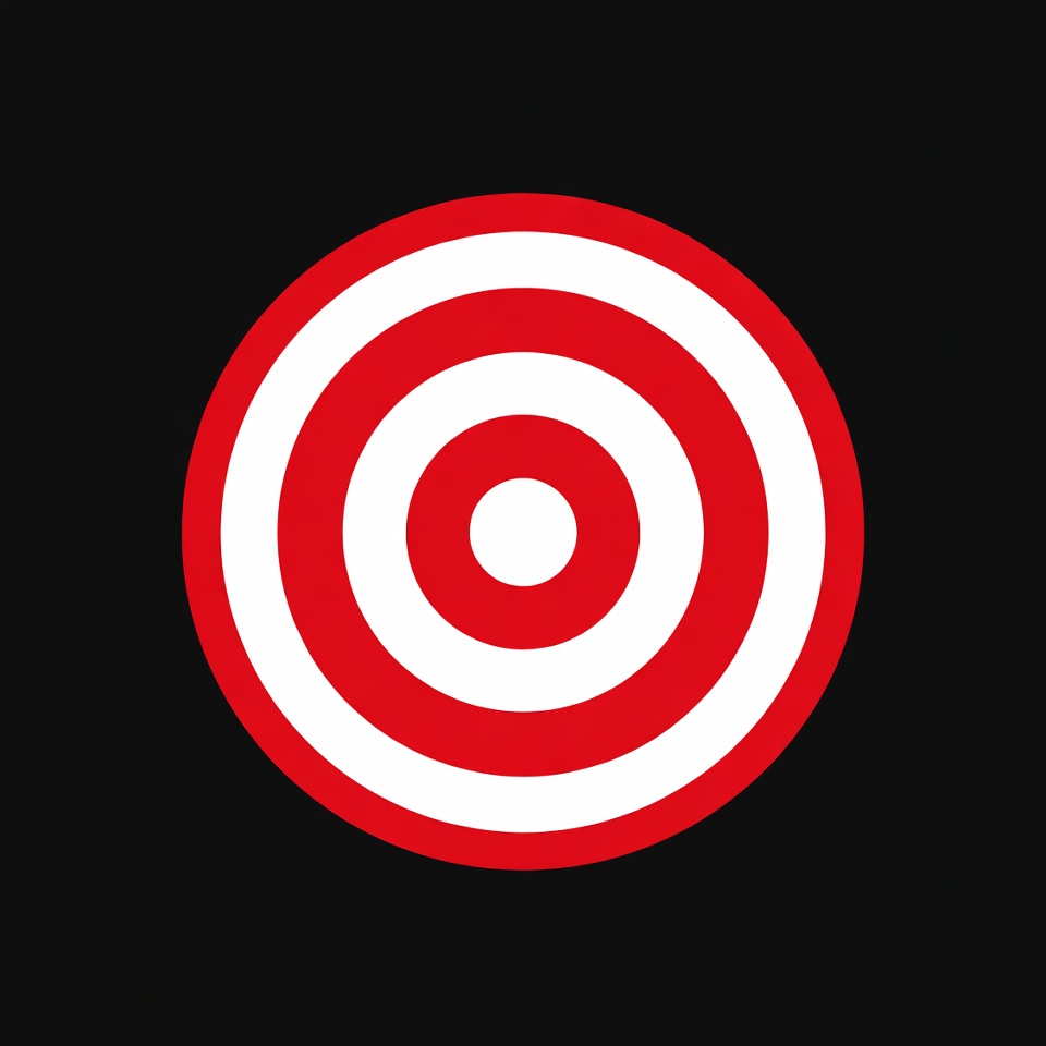 Red Target with White Concentric Circles Red Target with White Concentric Circles
