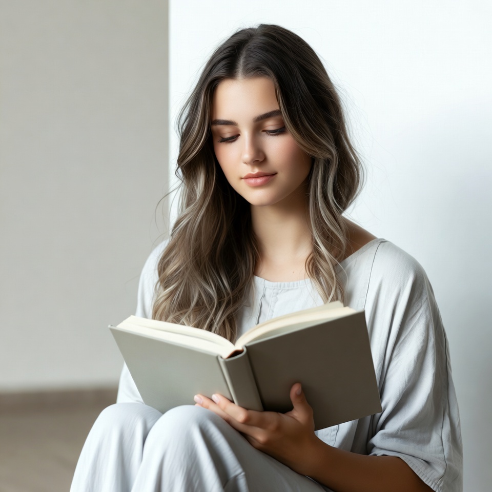 Young woman reading book Young woman reading book