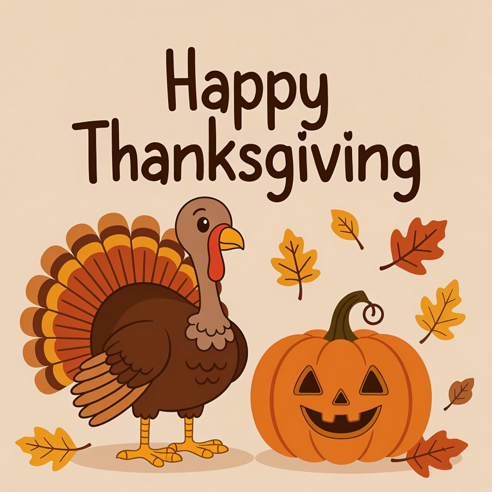 Happy Thanksgiving Turkey Pumpkin Illustration Happy Thanksgiving Turkey Pumpkin Illustration