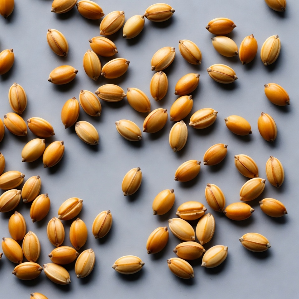 Scattered Golden Rice Grains Scattered Golden Rice Grains