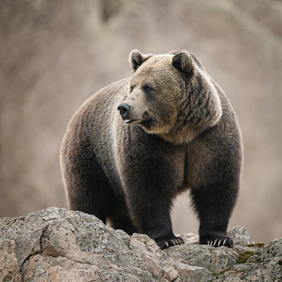 Grizzly Bear Standing on Rocks Grizzly Bear Standing on Rocks