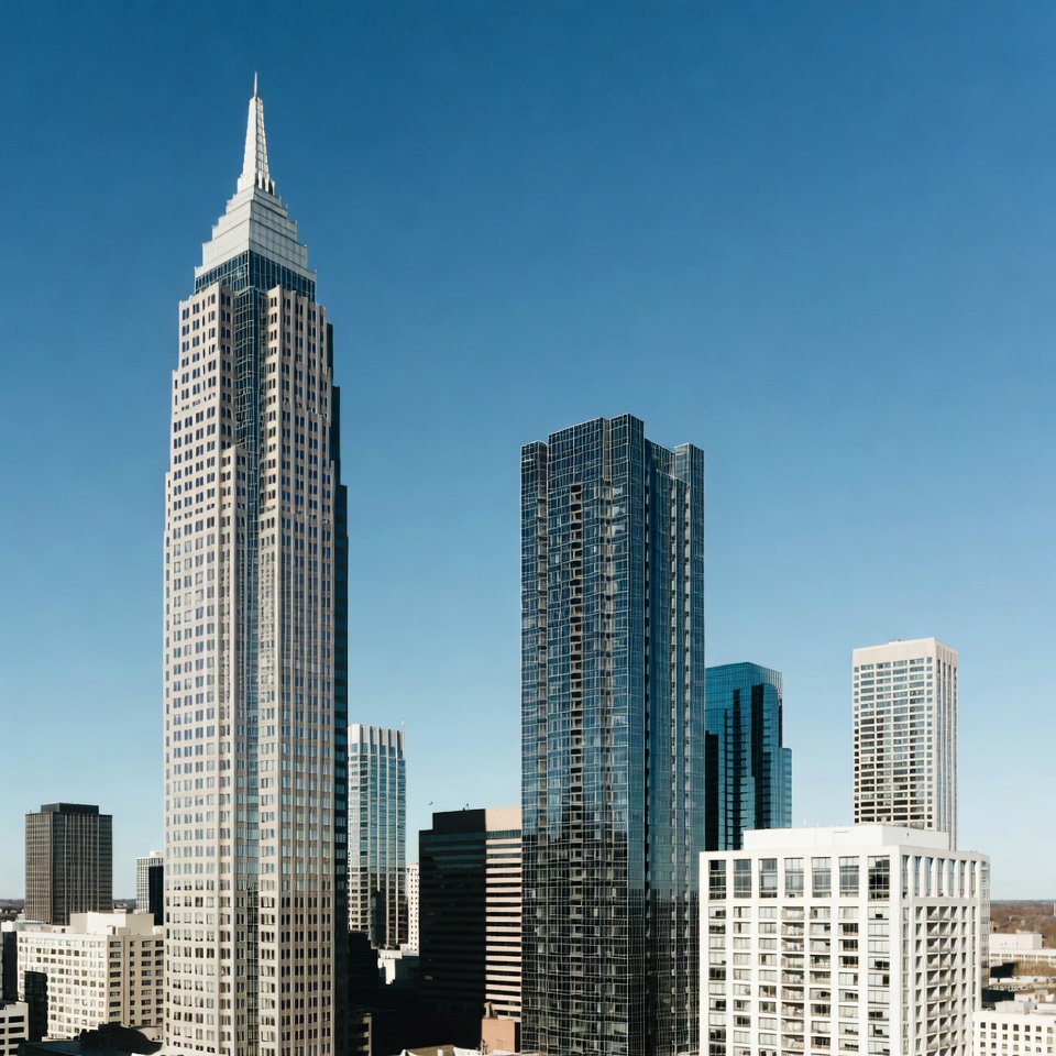 Tall Skyscrapers in Modern City Skyline Tall Skyscrapers in Modern City Skyline