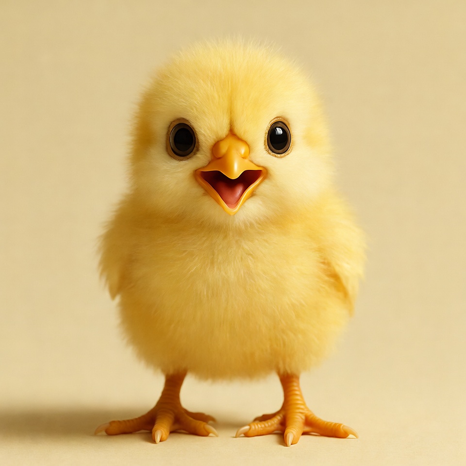 Cute yellow chick chirping Cute yellow chick chirping