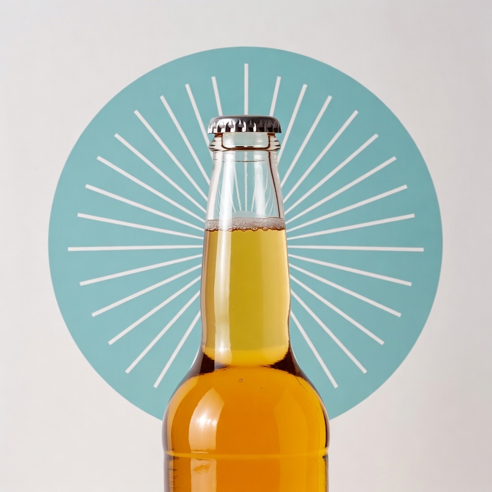 Beer Bottle on Cyan Background Beer Bottle on Cyan Background