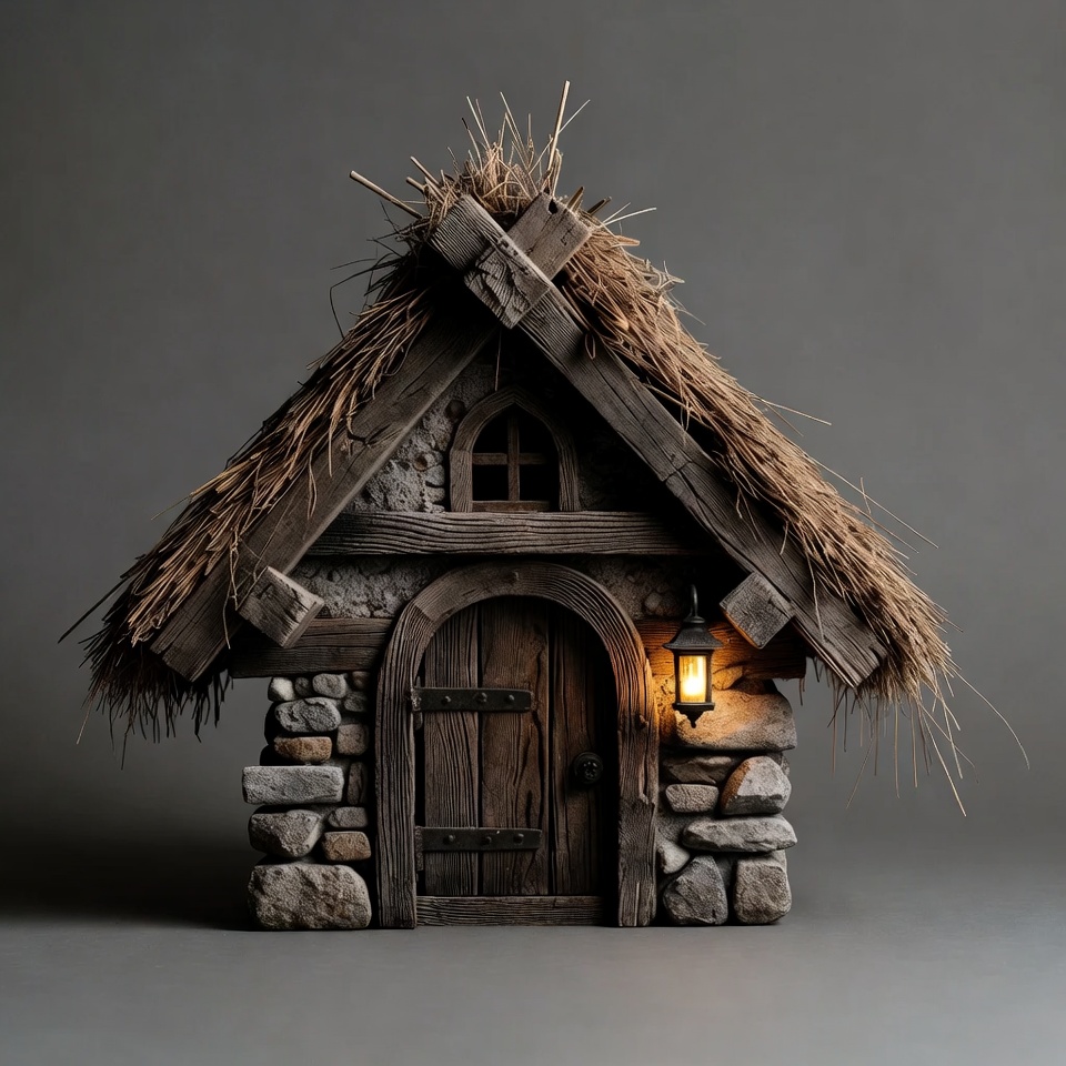 Small thatched roof stone cottage Small thatched roof stone cottage