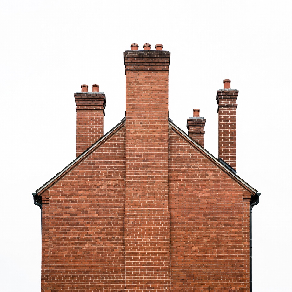 Red Brick House with Chimneys Red Brick House with Chimneys
