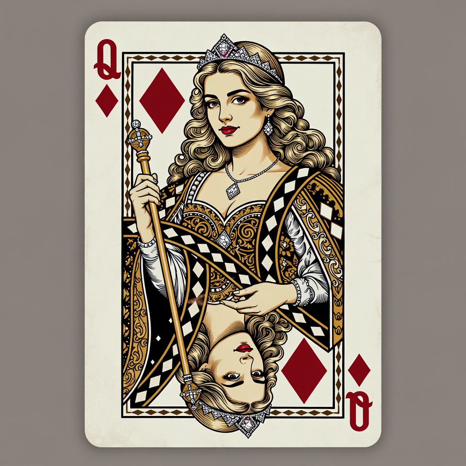Queen of Diamonds Playing Card Queen of Diamonds Playing Card