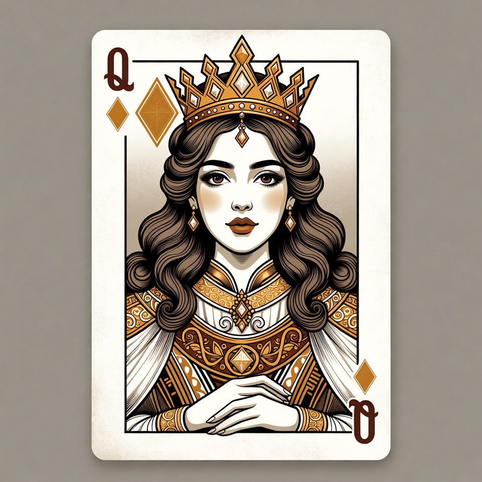 Queen of Diamonds Playing Card Queen of Diamonds Playing Card
