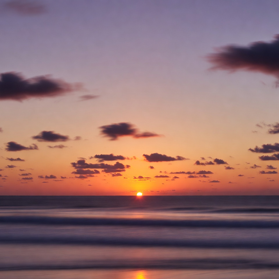 Sunset over ocean waves Sunset over ocean waves