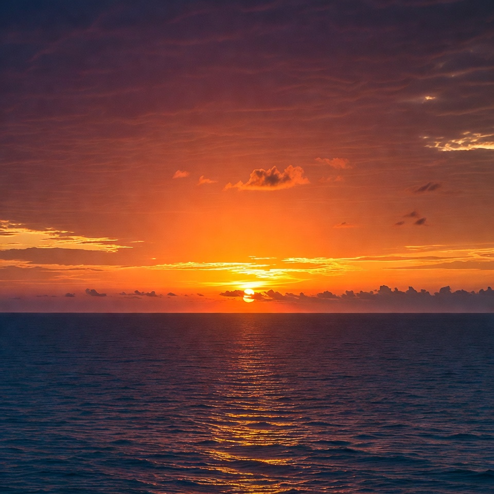 Sunset over calm ocean Sunset over calm ocean