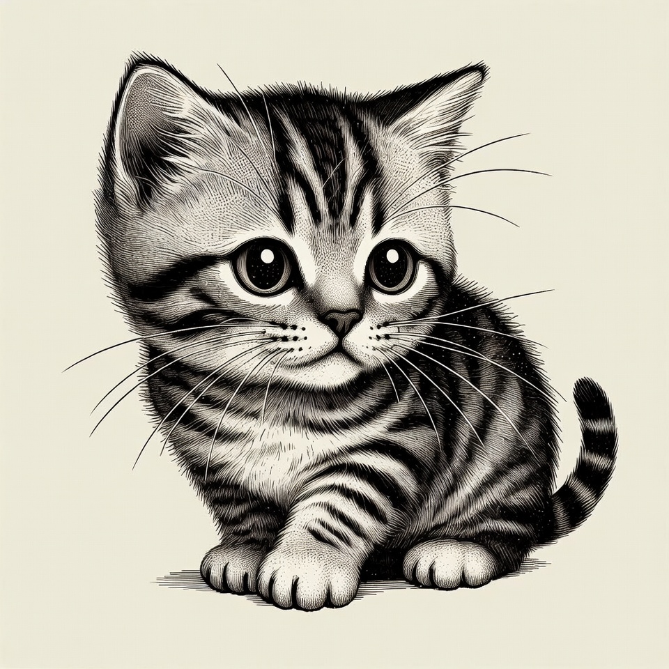 Cute tabby kitten illustration Cute tabby kitten illustration