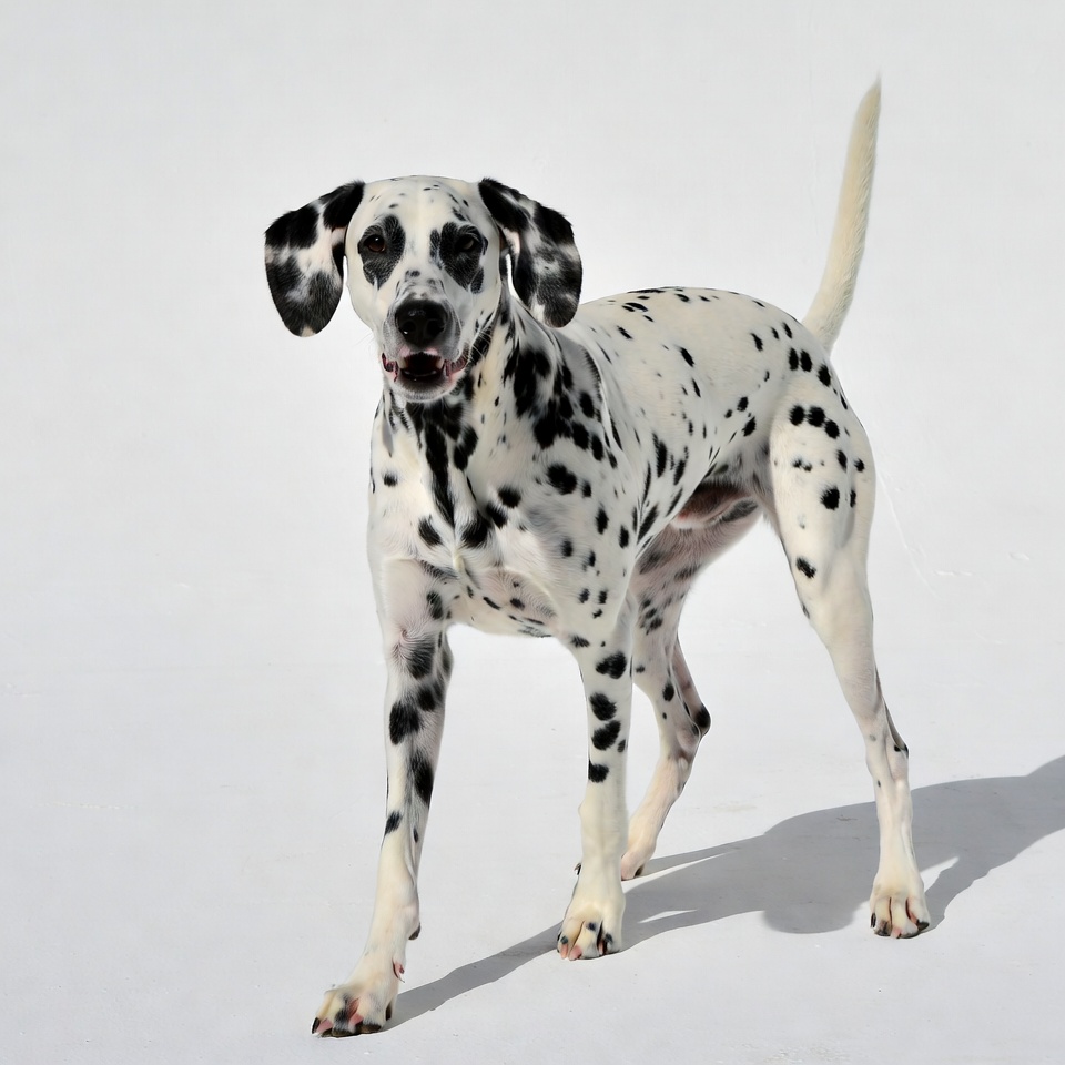 Dalmatian standing on white background Dalmatian standing on white background