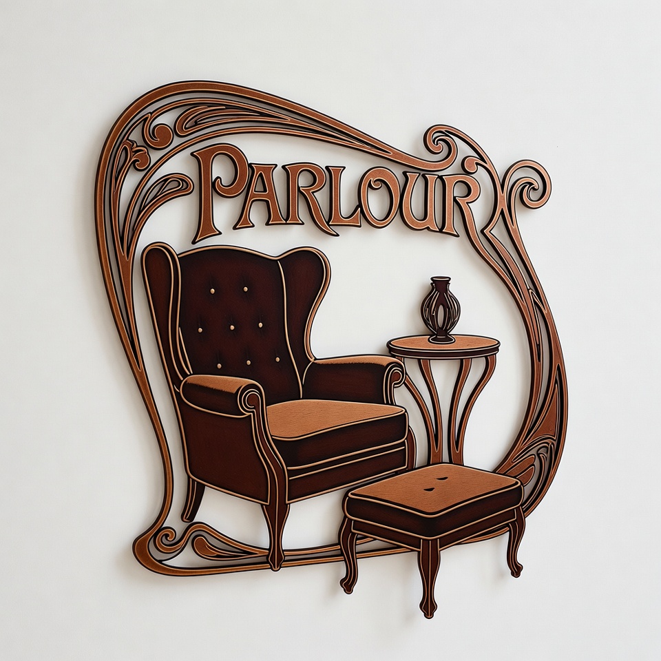 Art Nouveau Parlor Chair Sign Art Nouveau Parlor Chair Sign