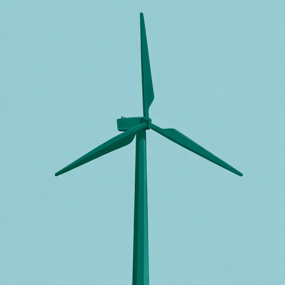 Green wind turbine illustration Green wind turbine illustration