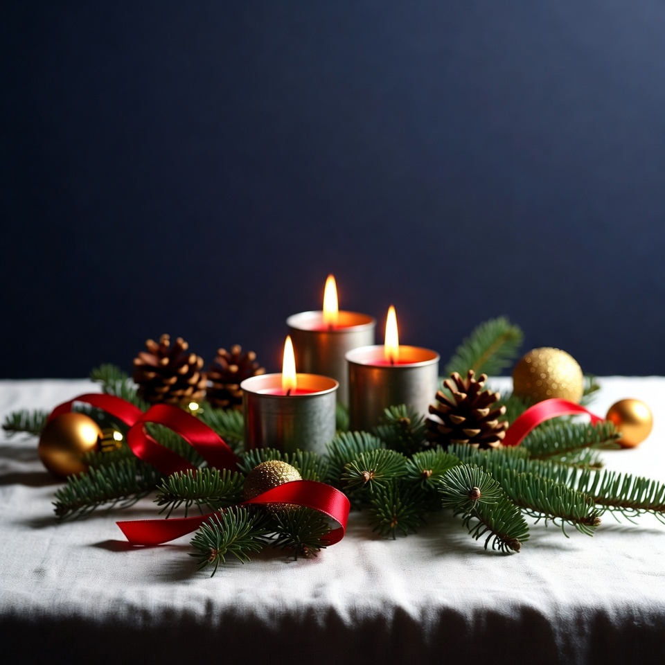Advent wreath with burning candles Advent wreath with burning candles