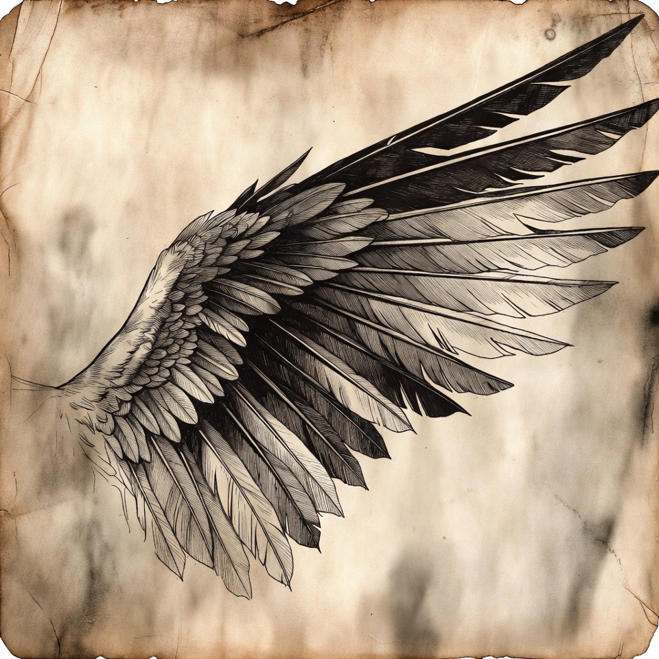 Detailed Angel Wing Illustration Detailed Angel Wing Illustration