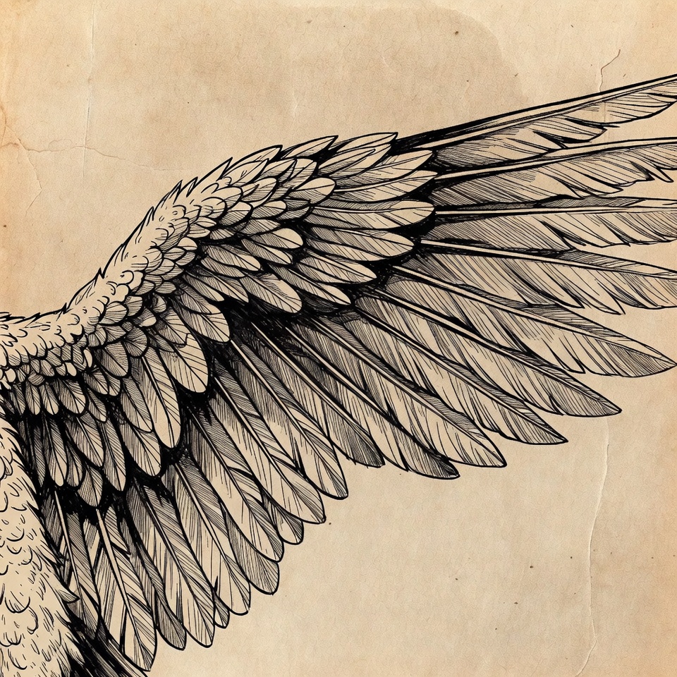 Detailed Angel Wing Illustration Detailed Angel Wing Illustration