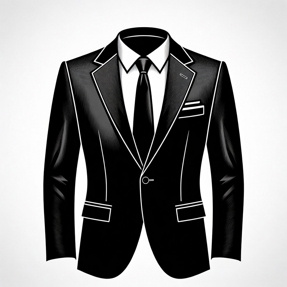 Black Suit with Tie Illustration Black Suit with Tie Illustration