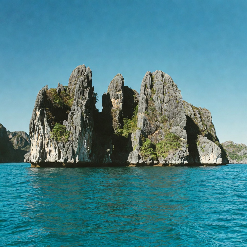 Rocky Island in Turquoise Sea Rocky Island in Turquoise Sea