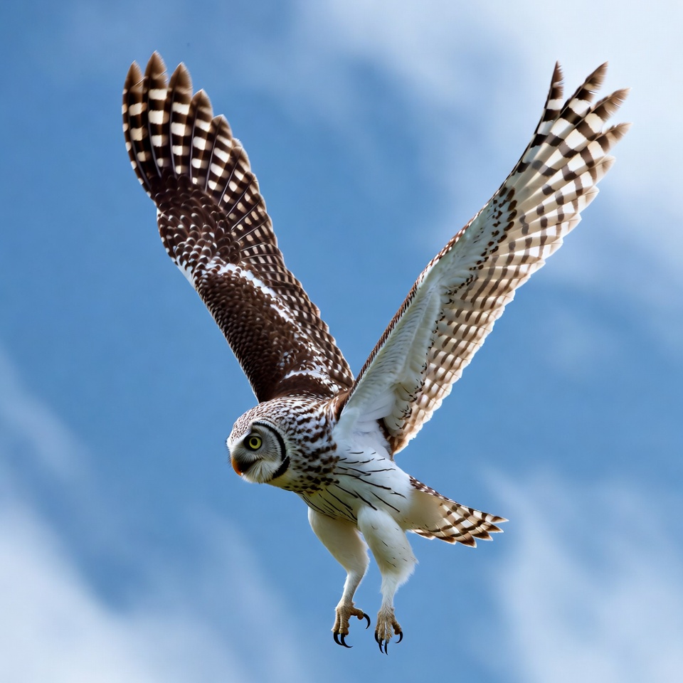 Northern Hawk Owl Flying Northern Hawk Owl Flying