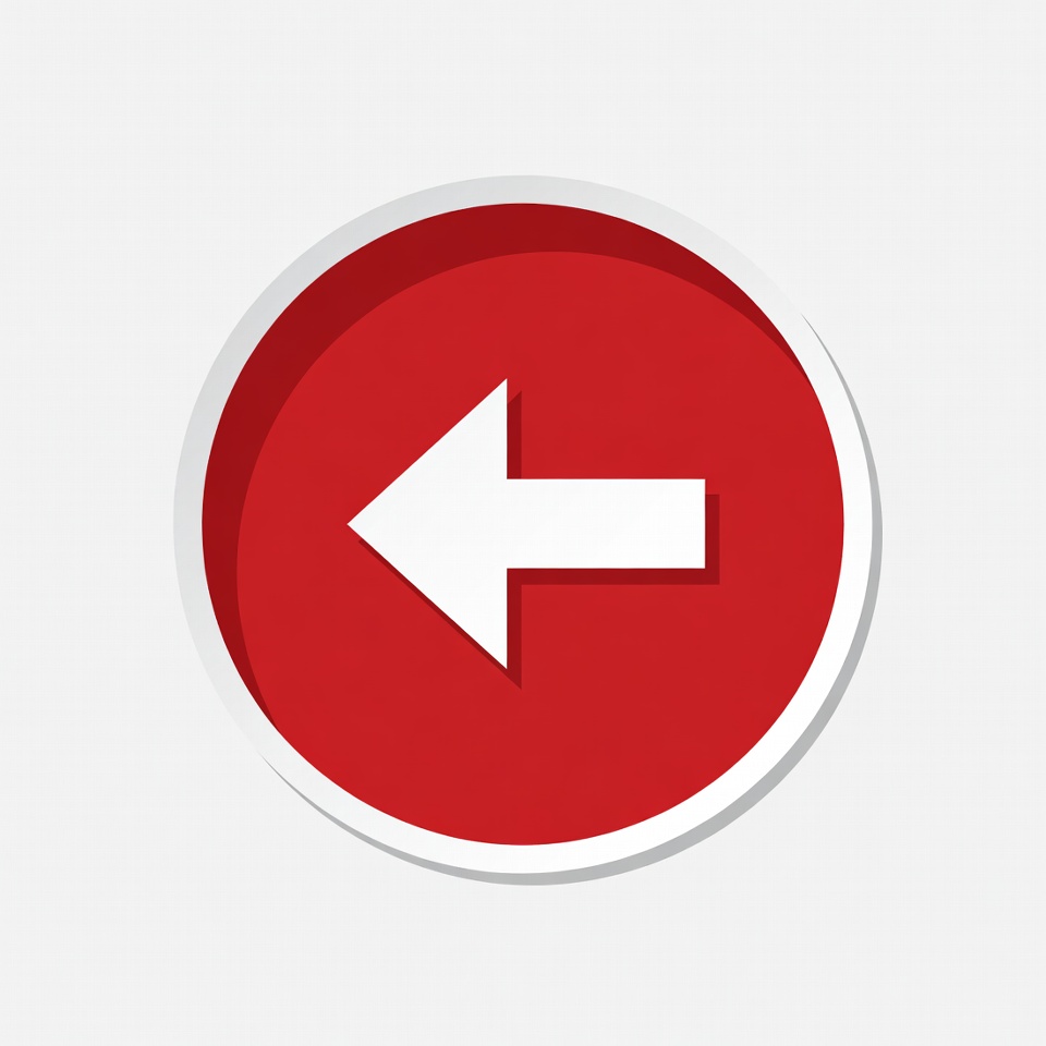 Red Circle White Left Arrow Red Circle White Left Arrow