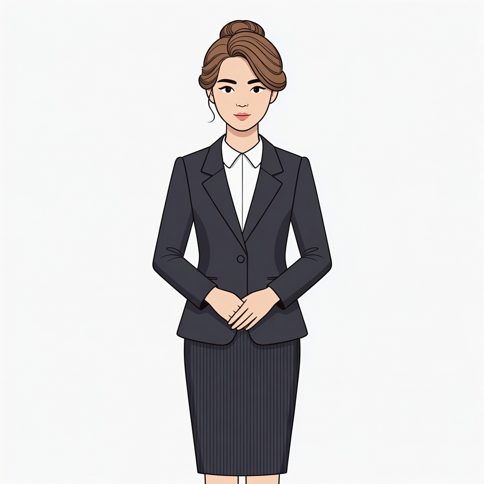 Asian woman in navy business suit Asian woman in navy business suit