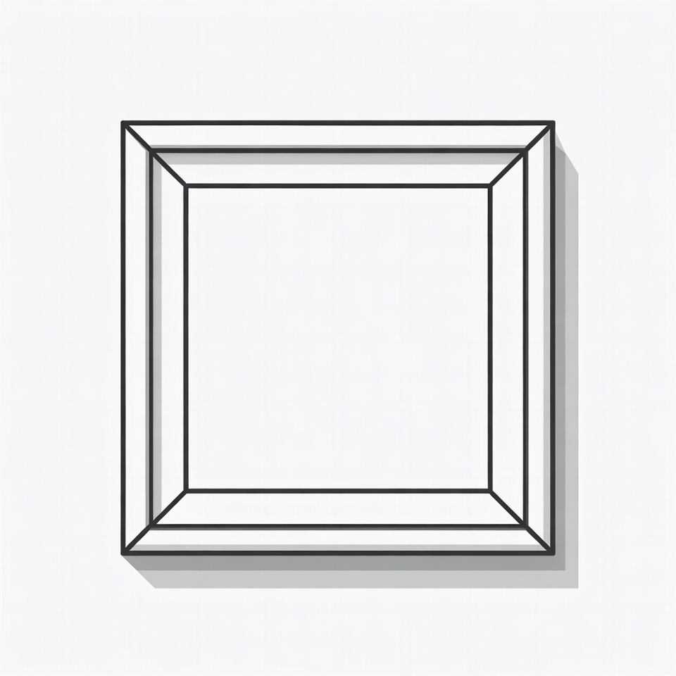 3D White Line Frame 3D White Line Frame